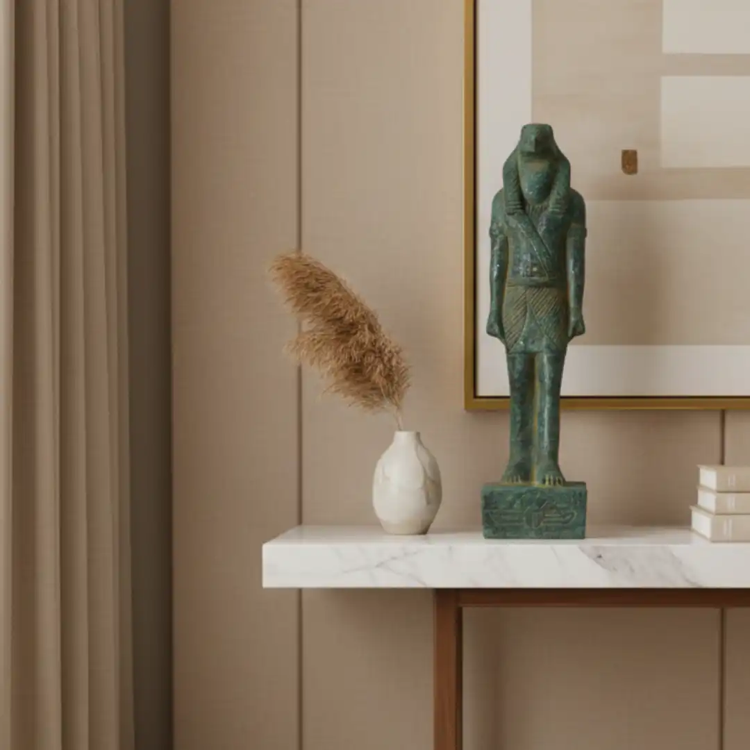 Athour Egyptian Knowledge Sculpture | Luxury Stone Décor - Image 2