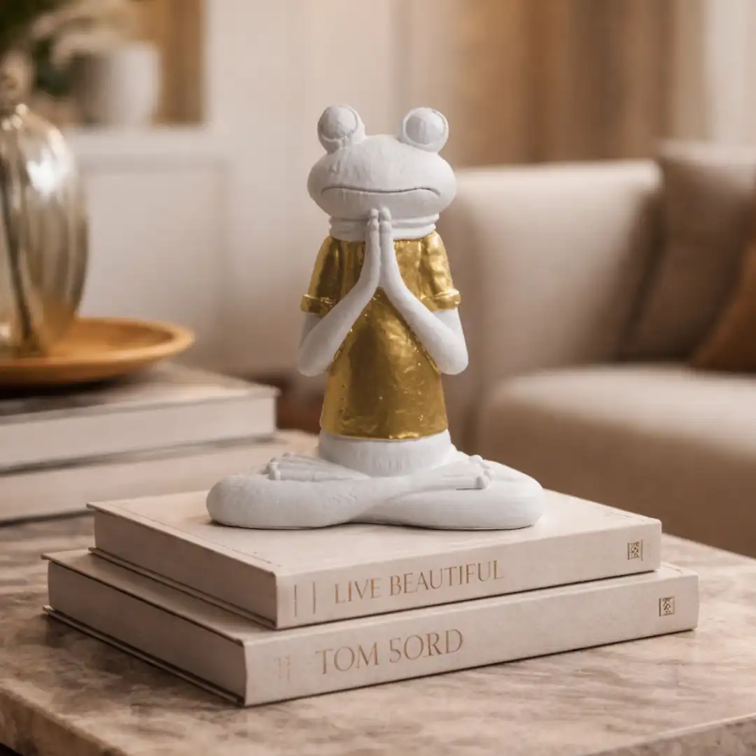 Mindful Frog Figurine | Luxury Resin Table Accent - Image 2