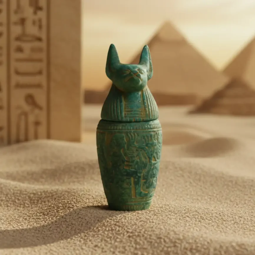 Anubis Canopic Jar Sculpture | Luxury Stone Décor