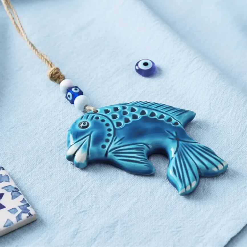 Aqua Evil Eye Classic Fish Wall Decor