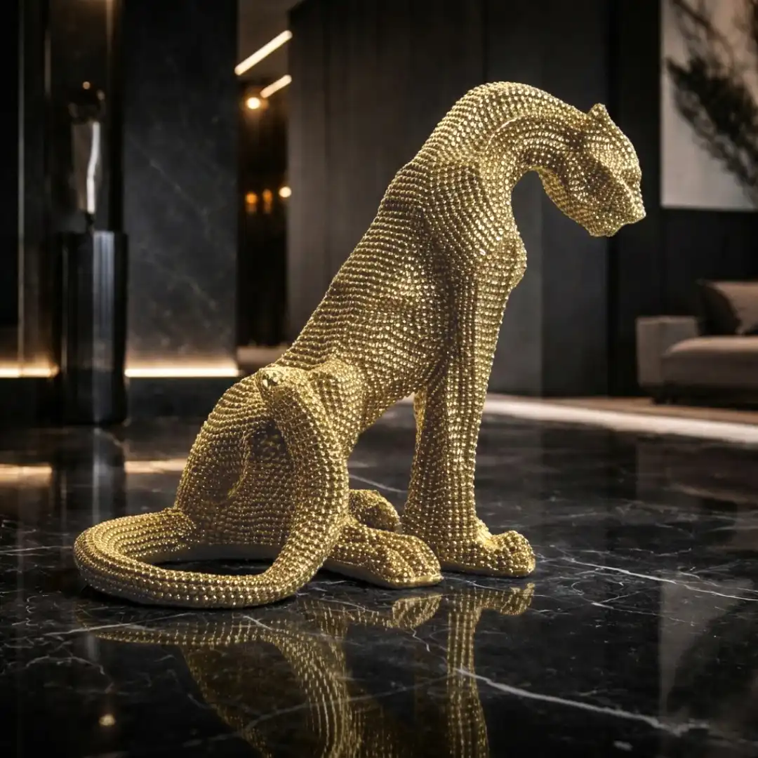 Imperial Leopard Sculpture | Luxury Animal Figurine - Image 2