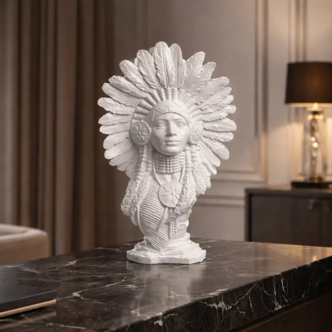 Sacred Tribal Face Sculpture | Ethnic Art Figurine - Image 2