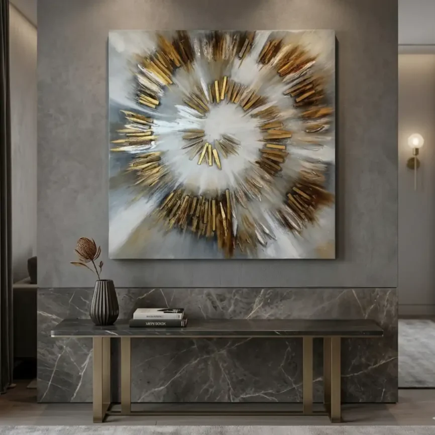 Auric Storm Wall Frame | Abstract Radiance Wall Art