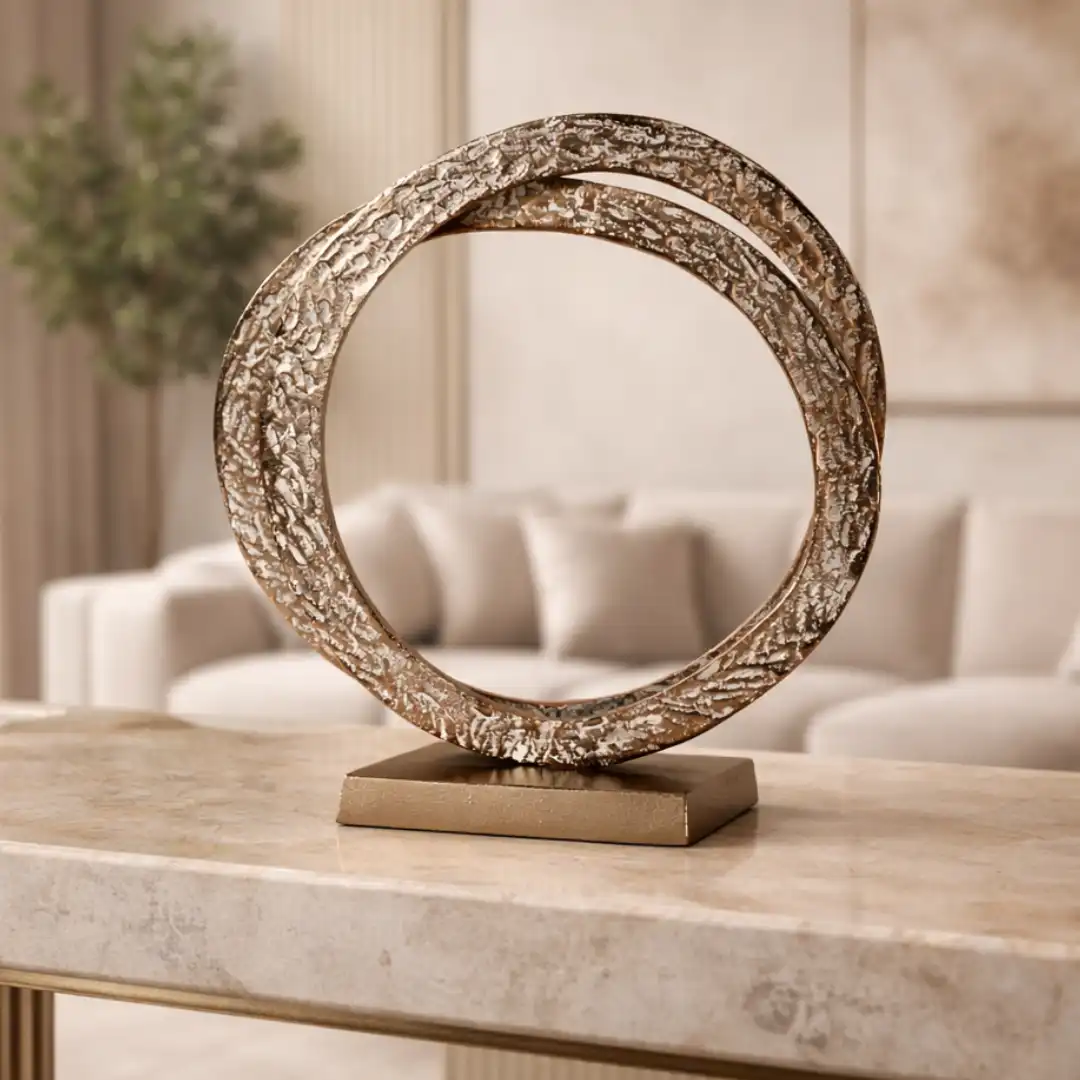 Infinity Ring Sculpture | Modern Abstract Loop Art - Image 2