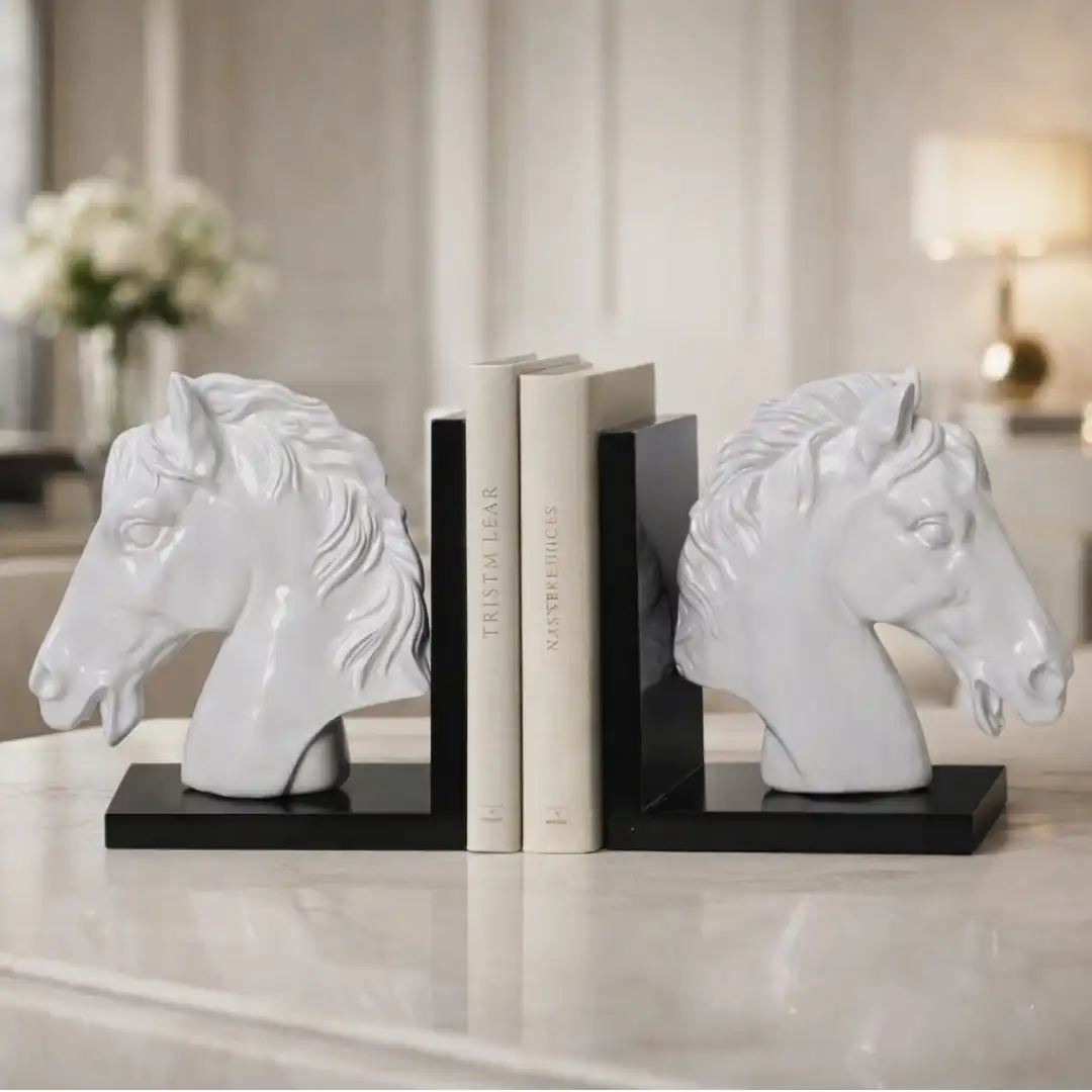 Gallant Stallion Bookends | Elegant Horse Book Support Set - Image 2