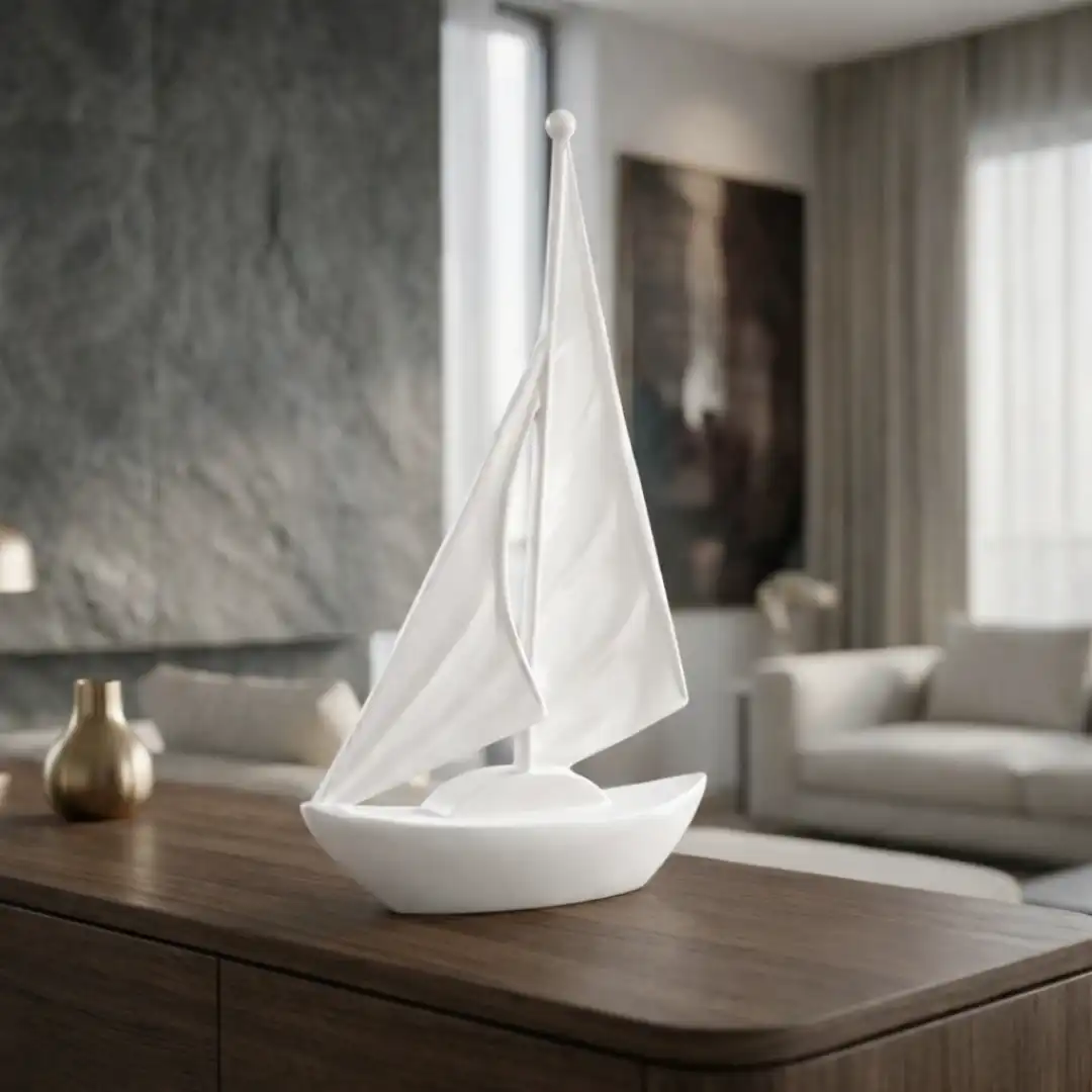 Whispering Sail | Minimalist Boat Sculpture - Image 2