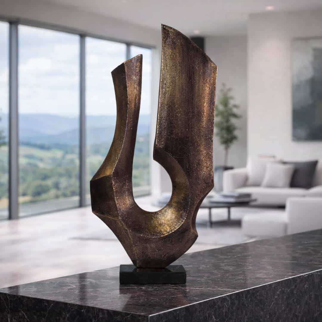 Eternal Flame Sculpture | Abstract Vertical Art - Image 2