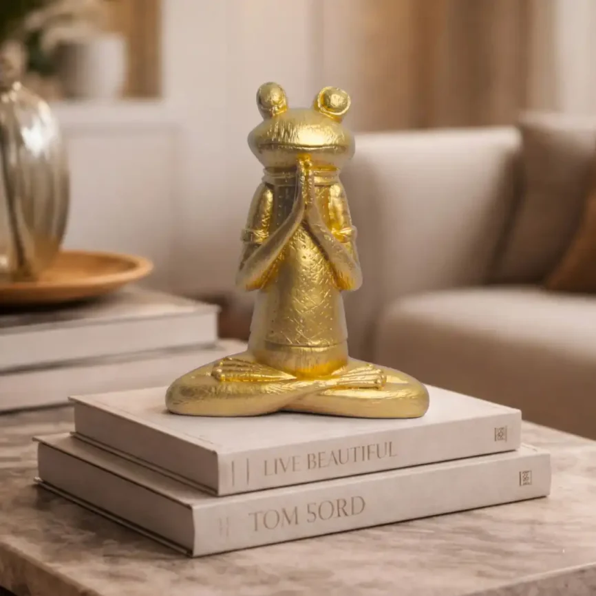 Mindful Frog Figurine | Luxury Resin Table Accent