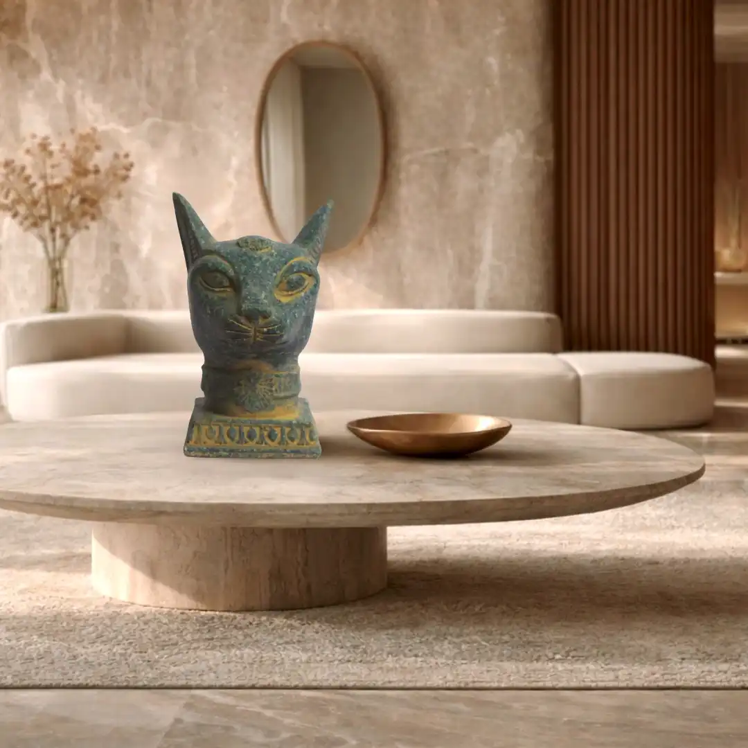 Bastet Egyptian Luxe Cat Sculpture | Luxury Stone Décor - Image 2