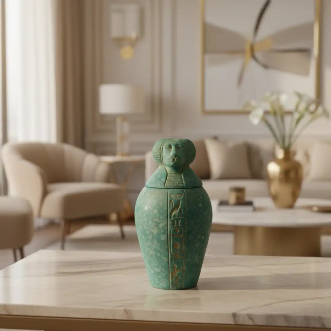 Canopic Sacred Jar Sculpture | Luxury Stone Décor - Image 2