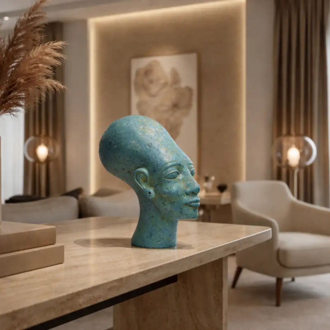 Nefertiti Royal Elegance Bust Sculpture | Luxury Egyptian Queen Stone Décor - Image 2