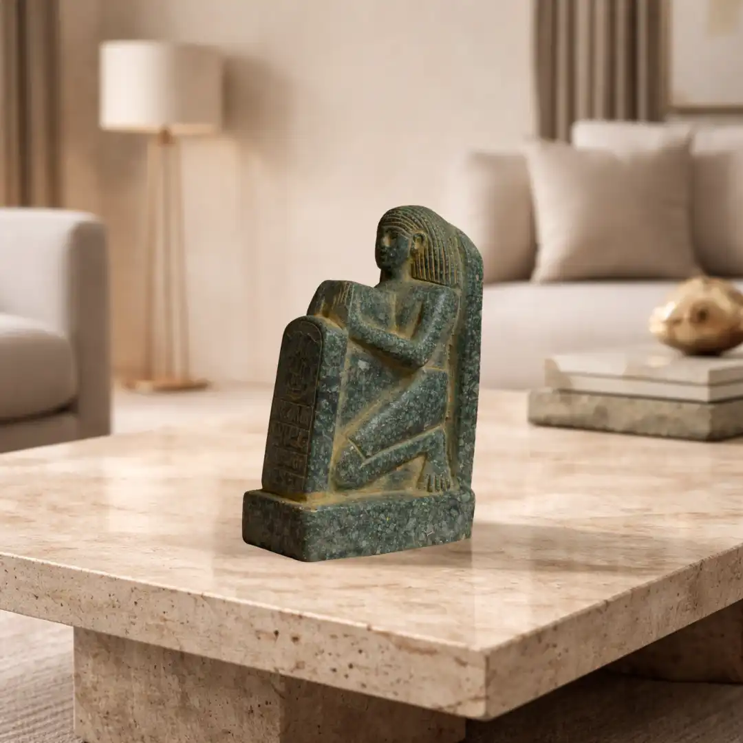 Egyptian Block Stone Sculpture | Luxury Ancient Décor Piece - Image 2