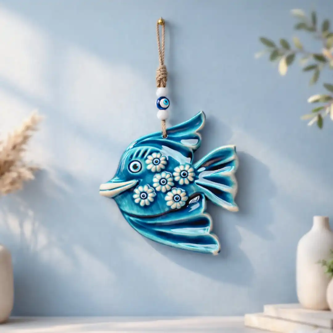 Floral Evil Eye Fish Wall Art - Image 2