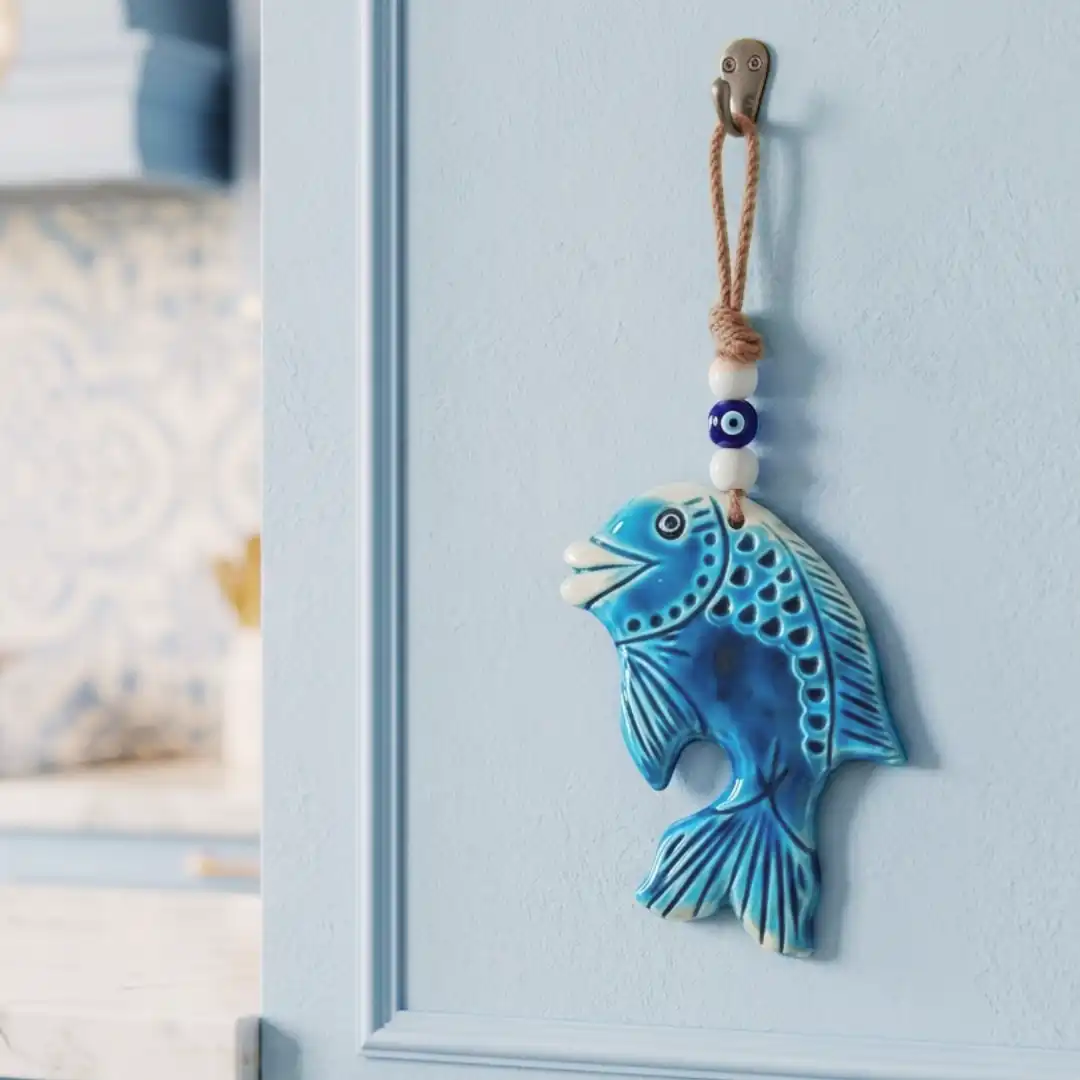 Blue Evil Eye Fish Wall Decor - Image 2