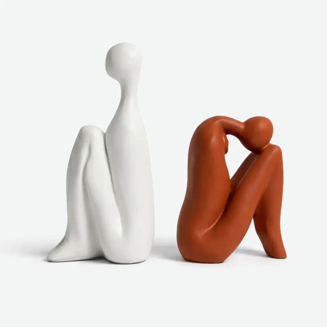 Quiet Reader Bookends | Minimalist Figurine Book Holders - Image 3