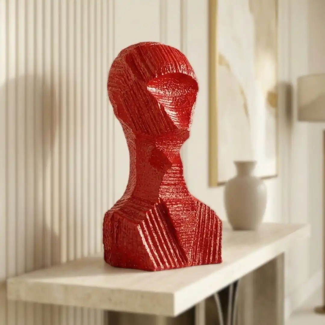 Scarlet Vision Sculpture | Modern Artistic Figurine | Luxury Statement Decor - Image 2