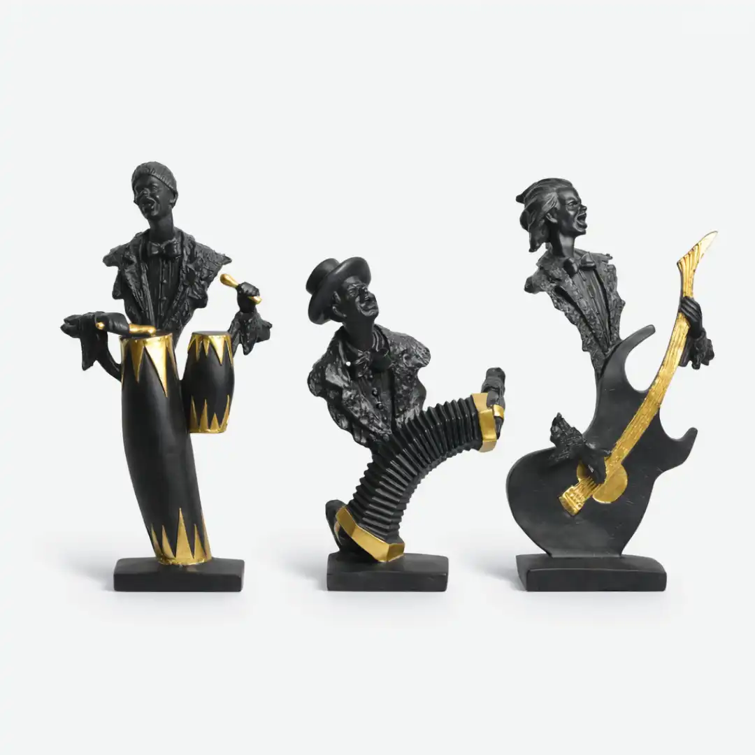 Golden Rhythm Trio | Musical Figurine Set - Image 3
