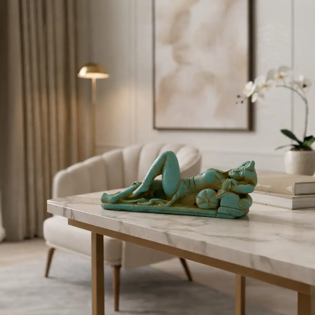Cleopatra Egyptian Sculpture | Luxury Stone Décor - Image 2