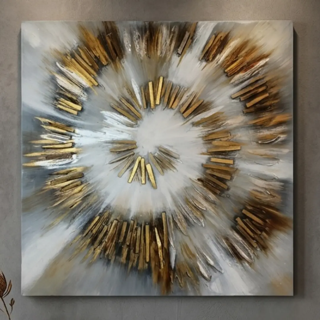 Auric Storm Wall Frame | Abstract Radiance Wall Art - Image 2