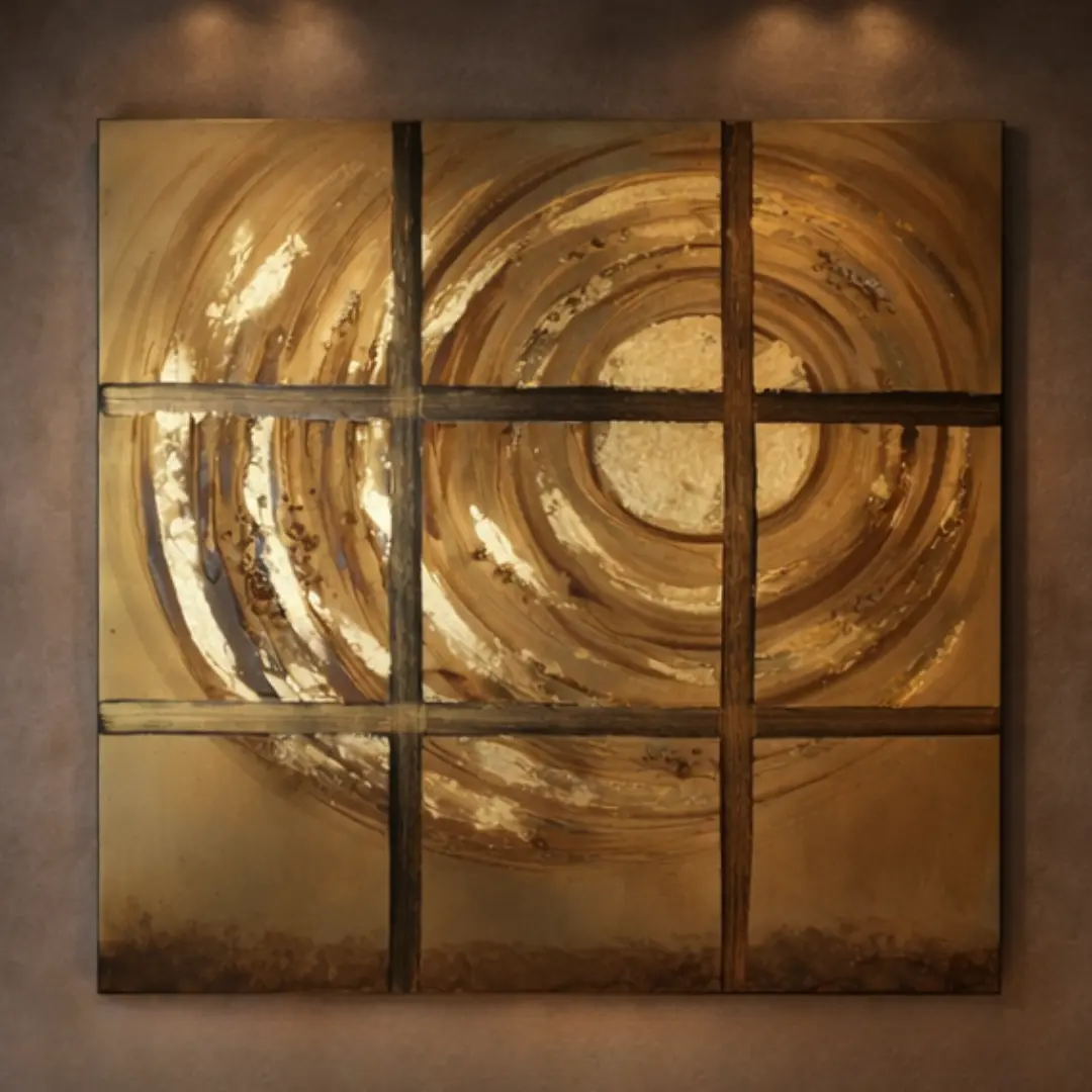 Whispering Sand Wall Frame | Abstract Gold Canvas Wall Art - Image 2