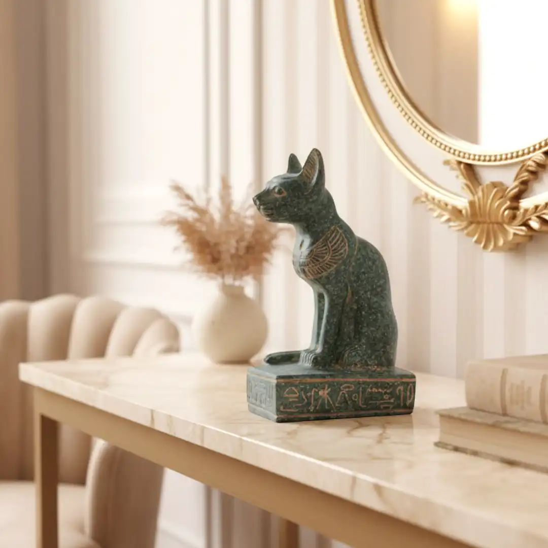 Bastet Egyptian Cat Sculpture | Luxury Stone Décor - Image 2