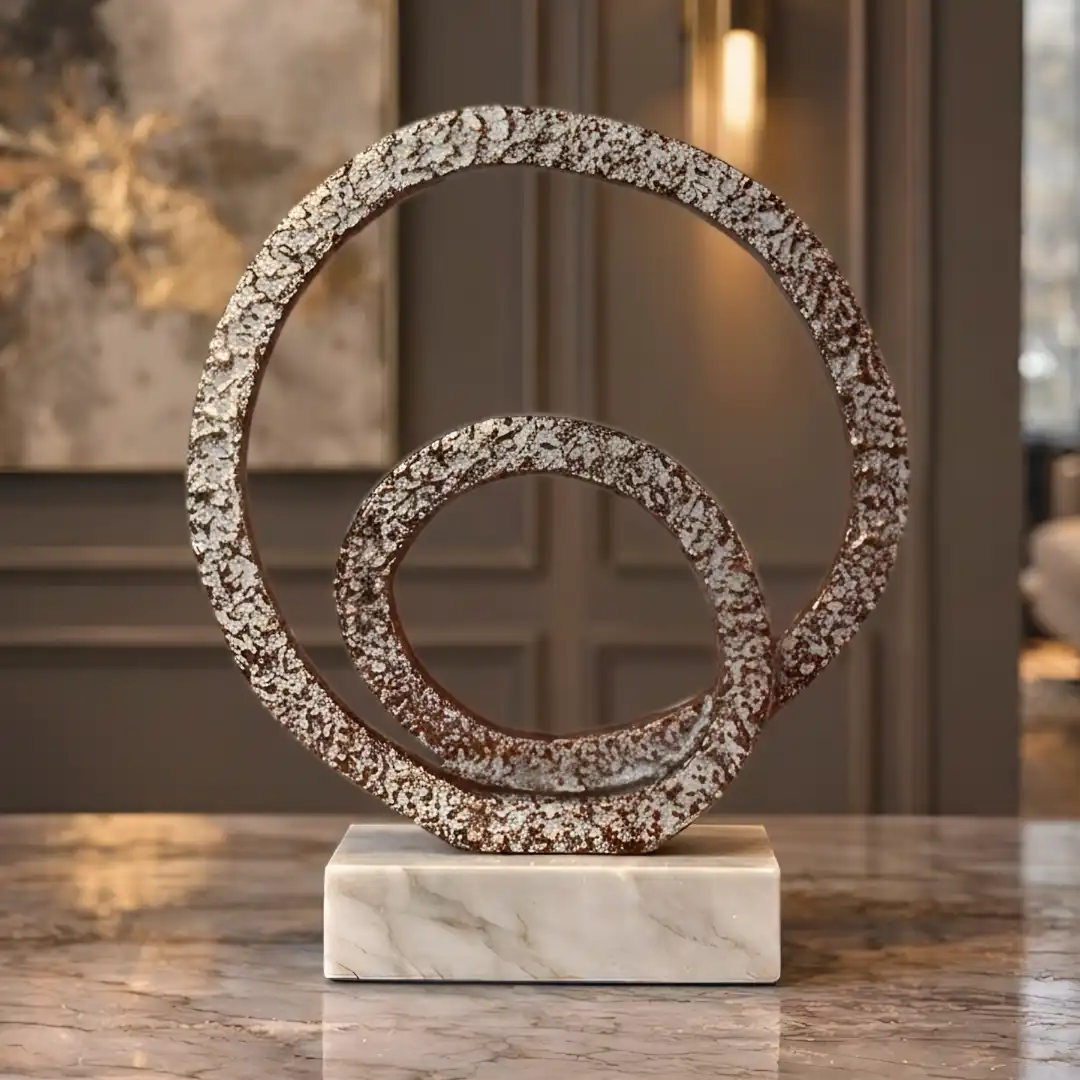 Orbit Sculpture | Dual Ring Abstract Art - Image 2