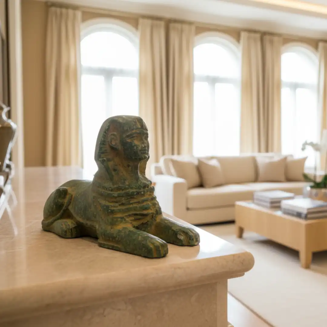 Sphinx Guardian Sculpture (Small) | Luxury Stone Décor - Image 2