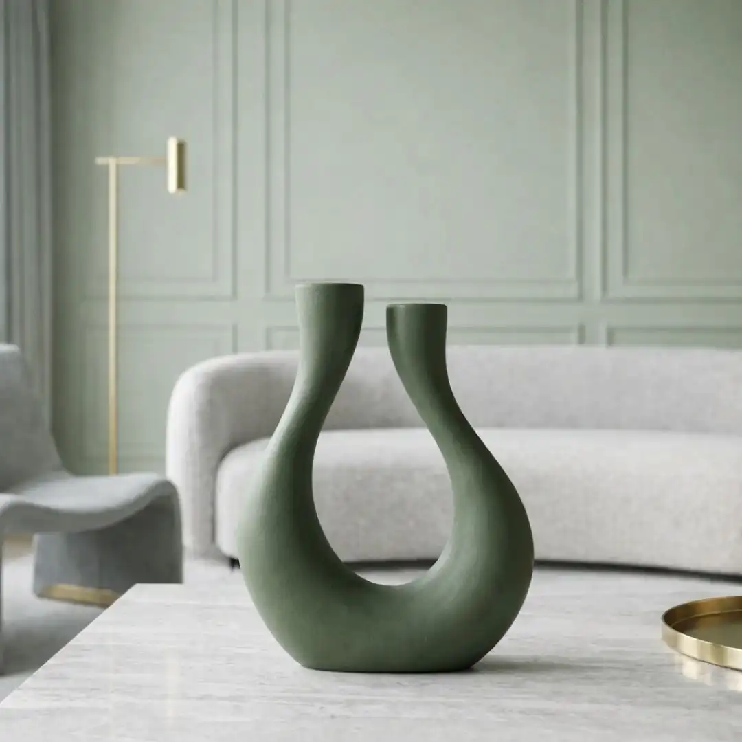 Twin Flow Vase | Sculptural Dual Neck Vase - Image 2
