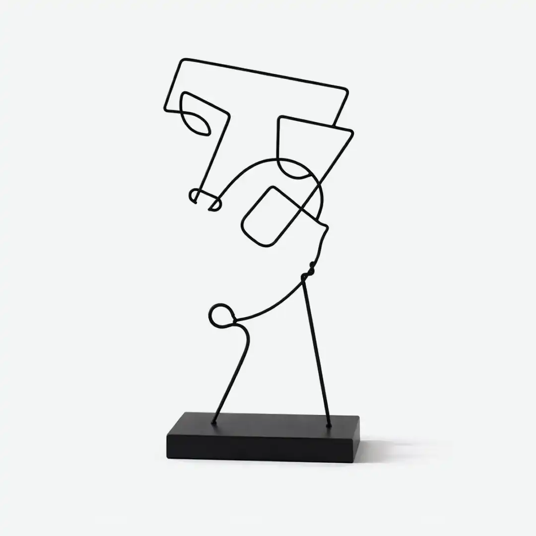 Abstract Muse Face | Minimal Line Art Sculpture - Image 2