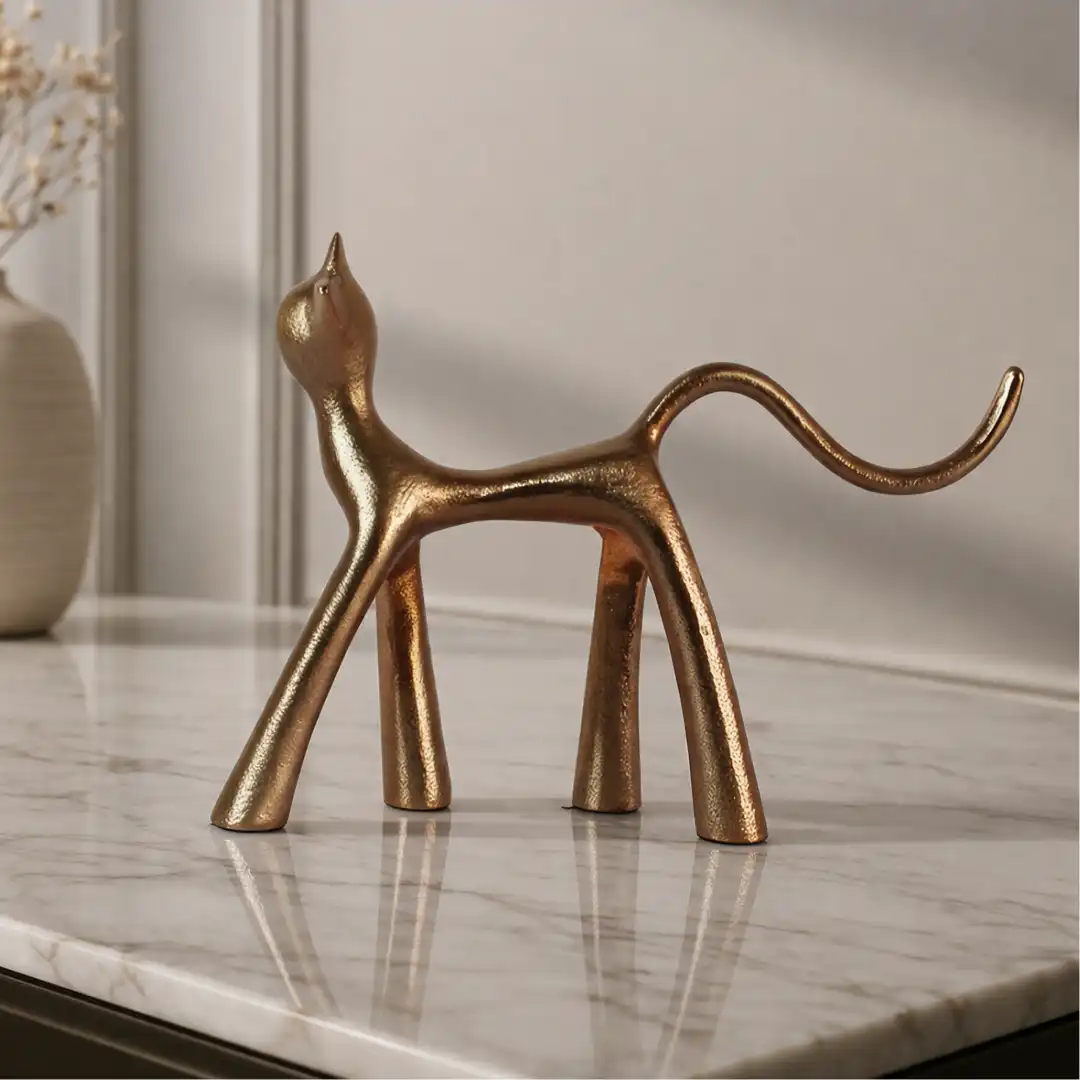 Rose Gold Azure Grace Cat Figurine - Image 2