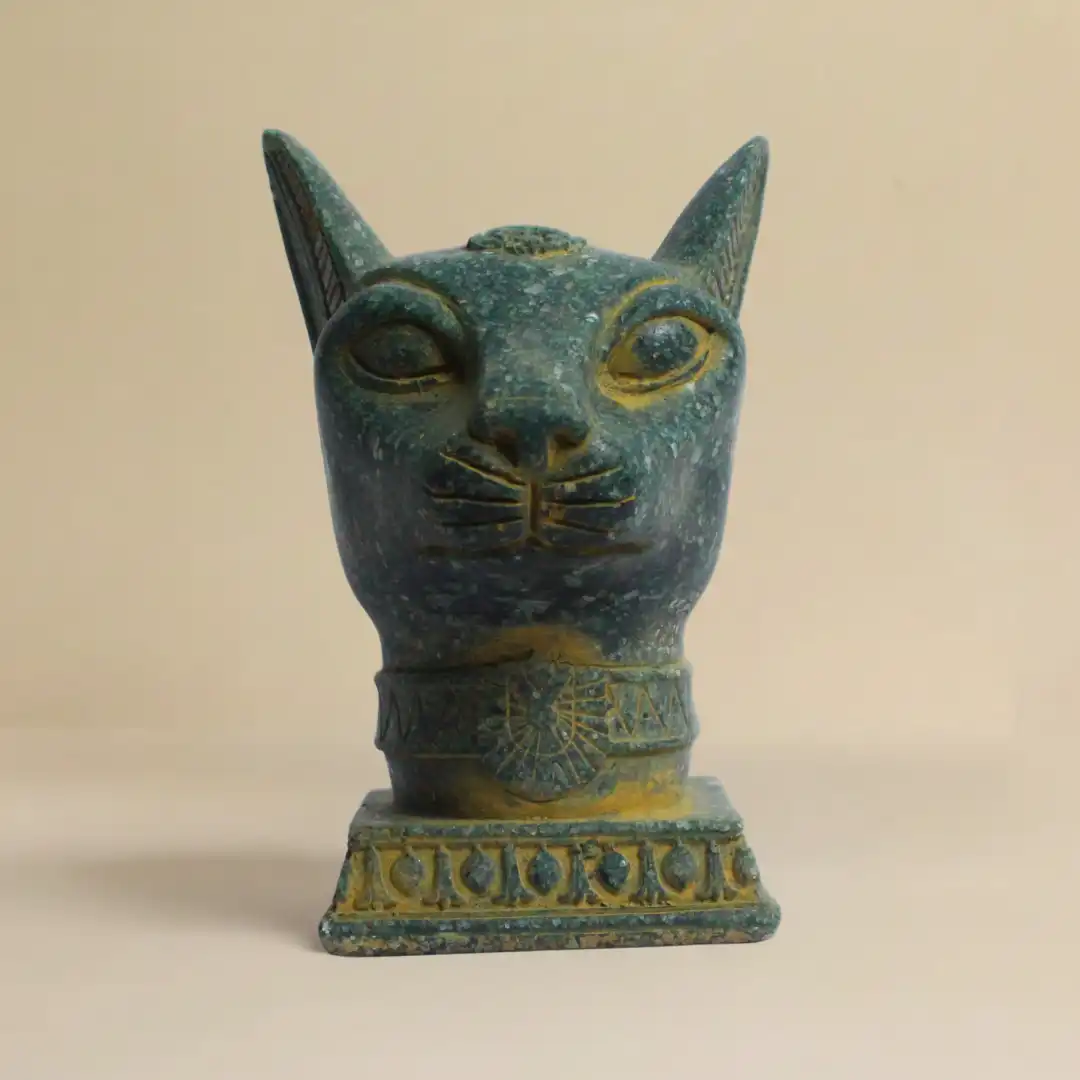 Bastet Egyptian Luxe Cat Sculpture | Luxury Stone Décor - Image 3