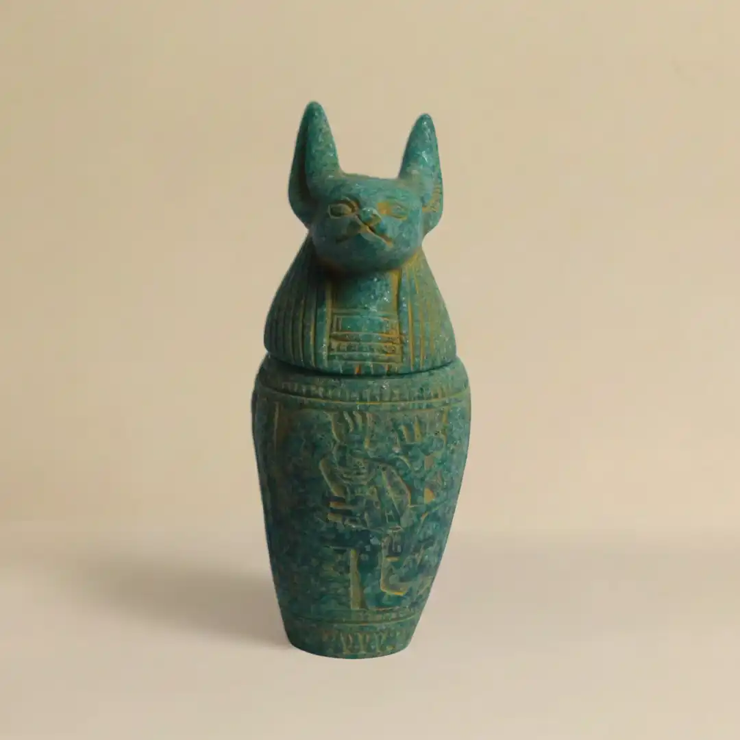 Anubis Canopic Jar Sculpture | Luxury Stone Décor - Image 3