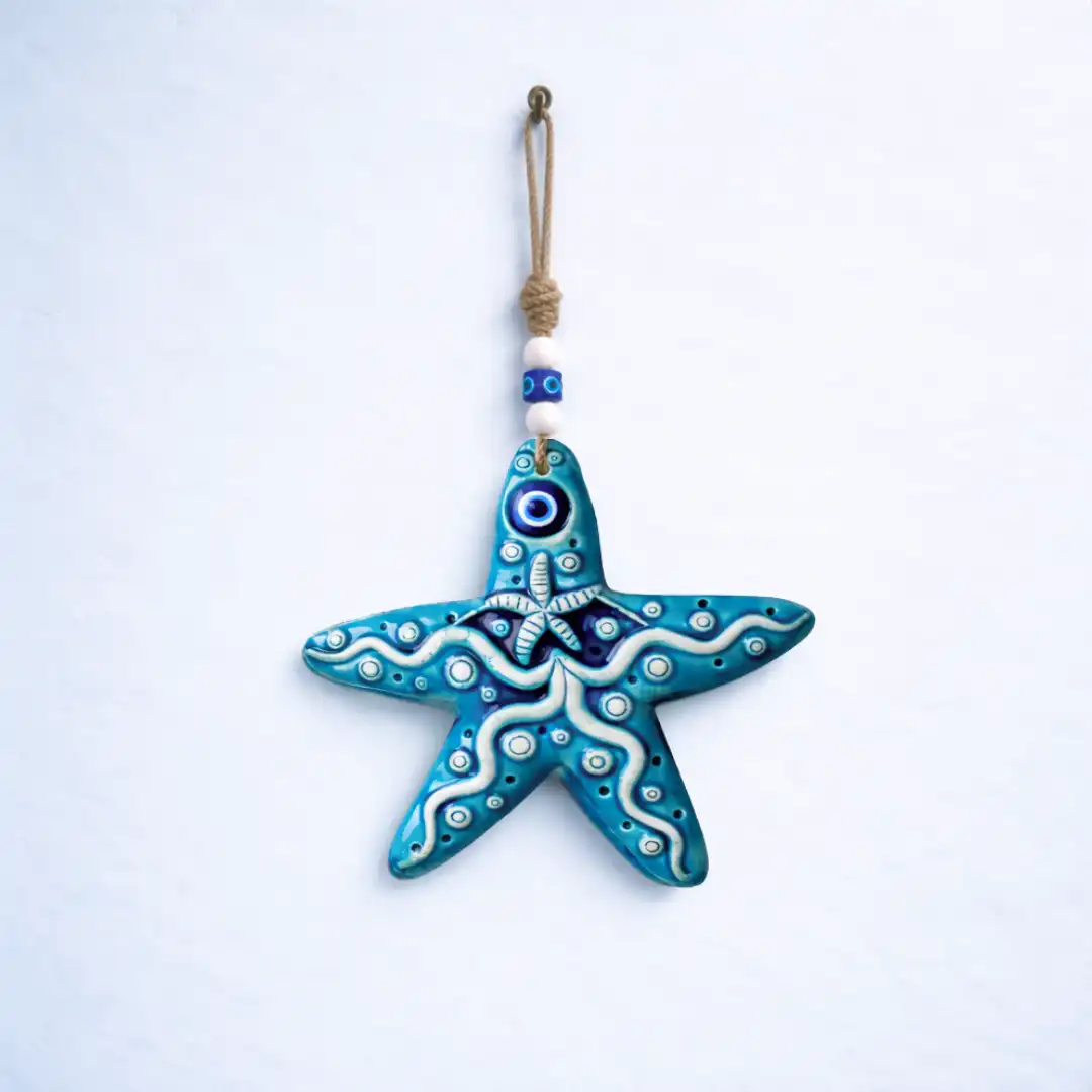 Blue Evil Eye Starfish Wall Art - Image 3