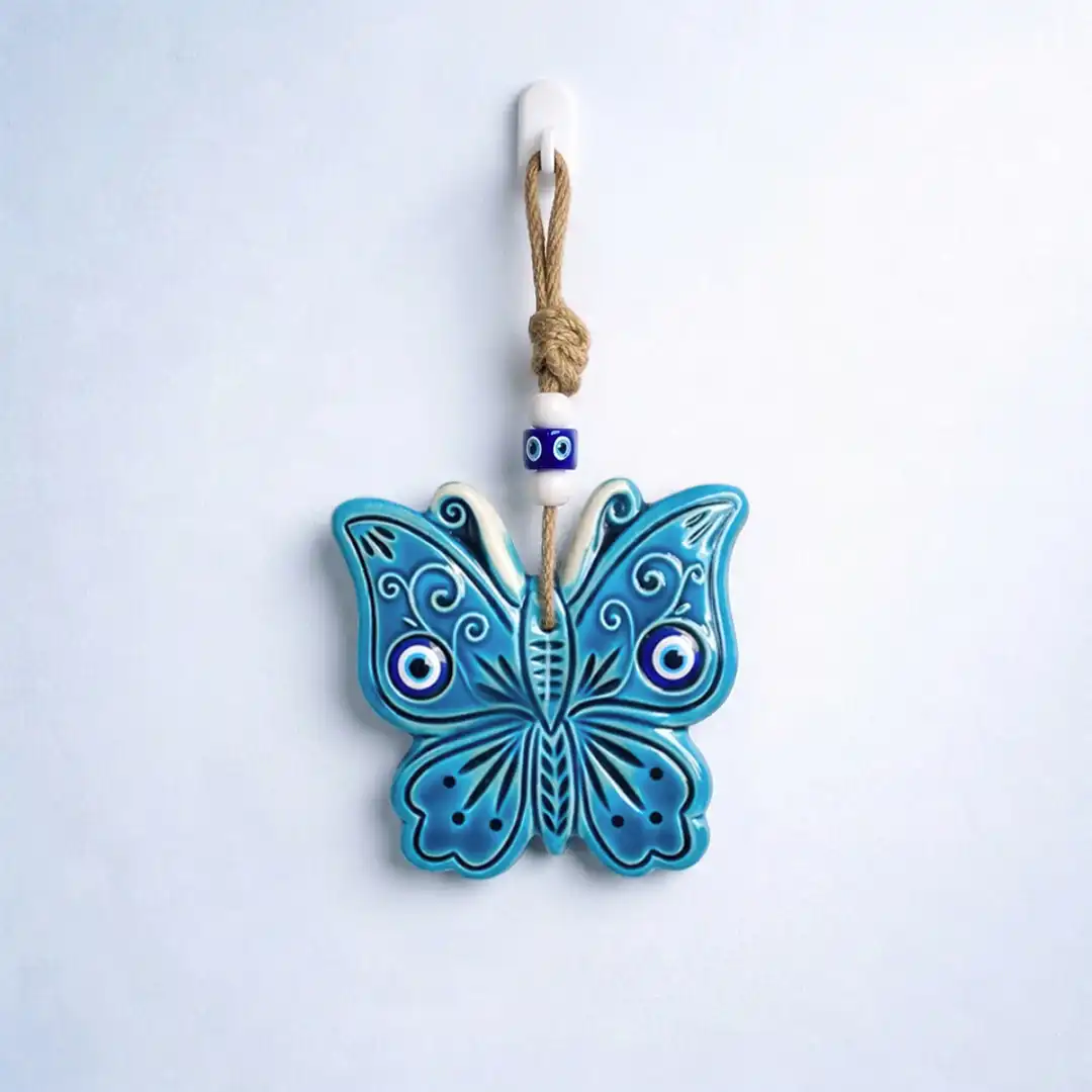 Blue Evil Eye Butterfly Wall Art - Image 3
