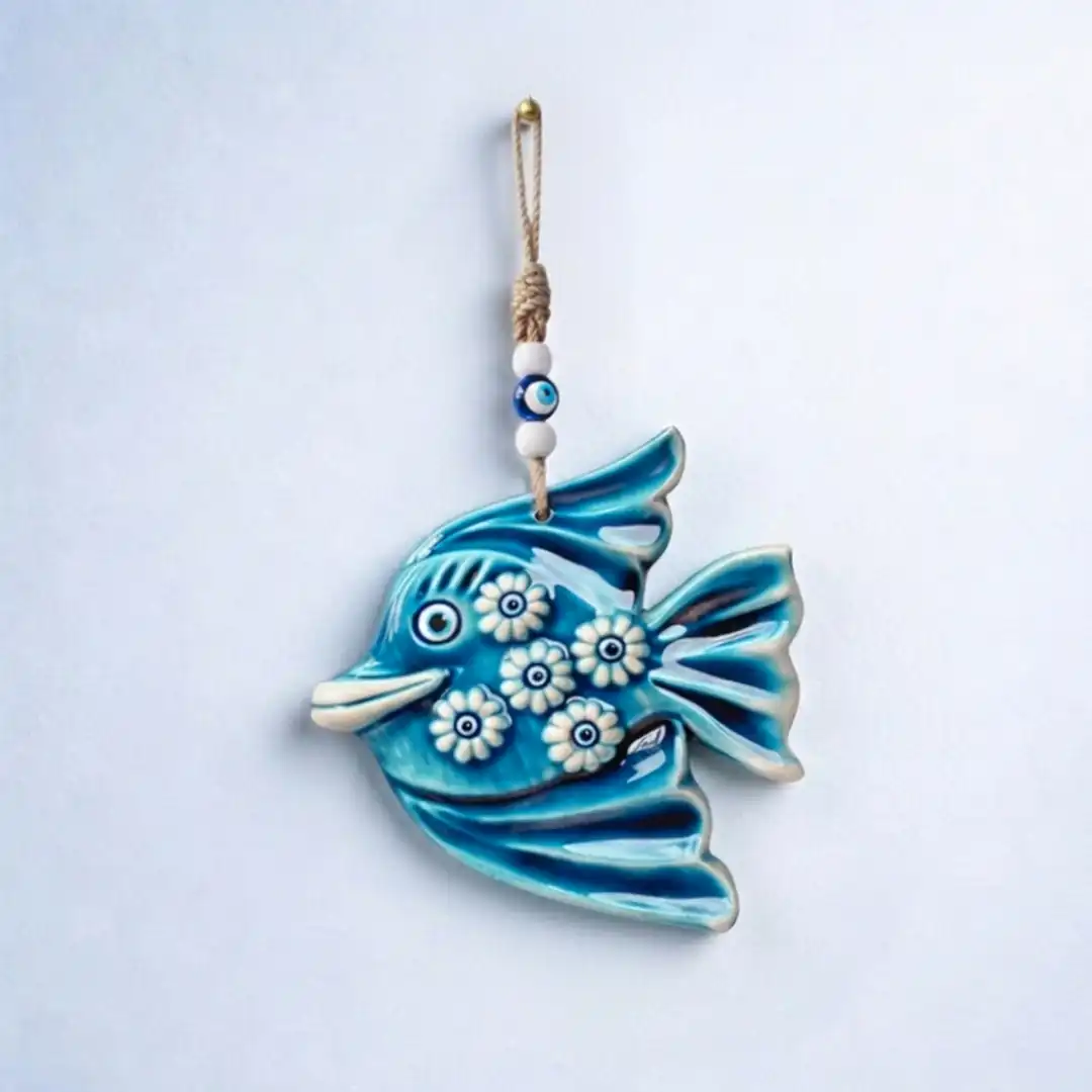 Floral Evil Eye Fish Wall Art - Image 3