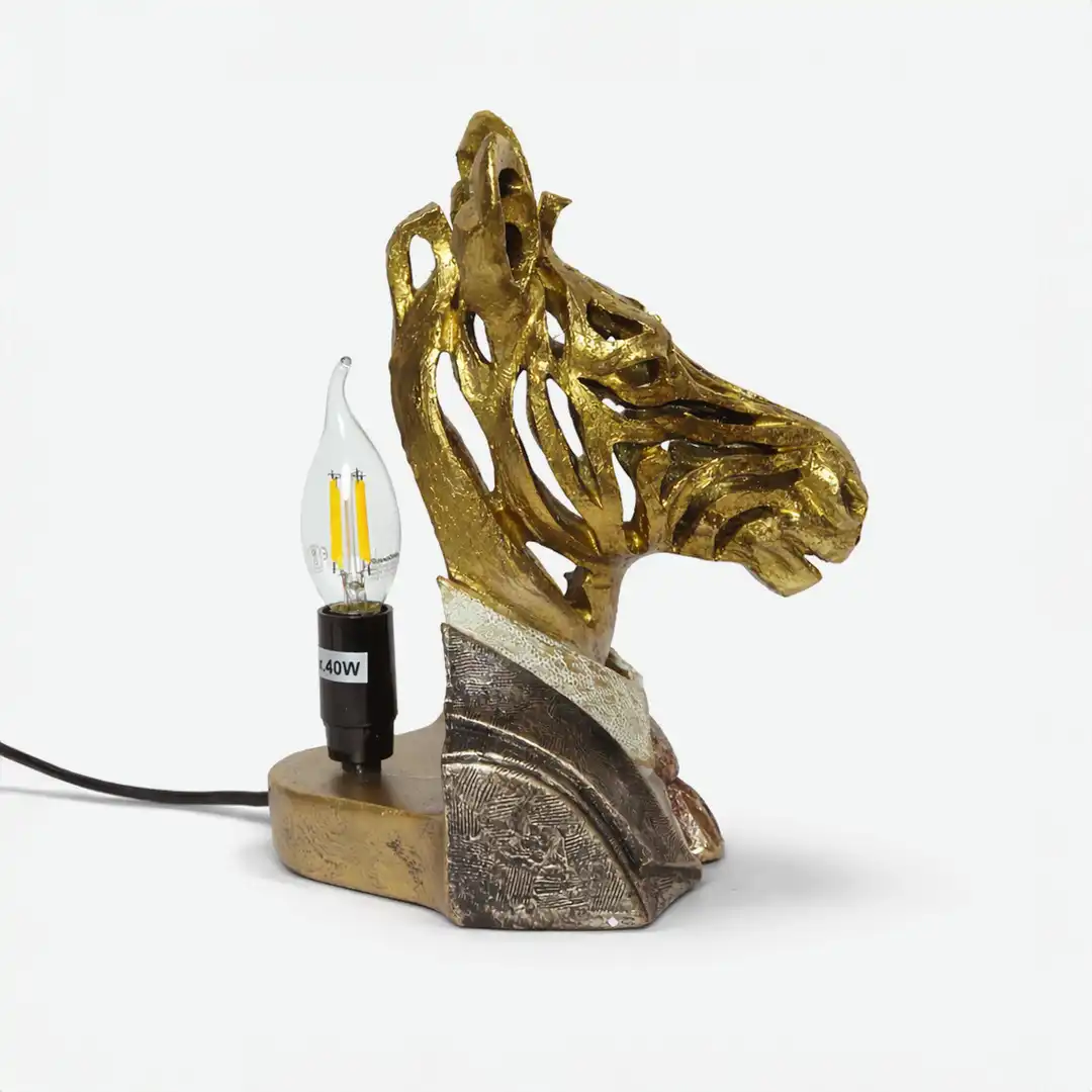 Baron Stripes Sculptural Zebra Table Lamp  | Designer Table Lamp - Image 3