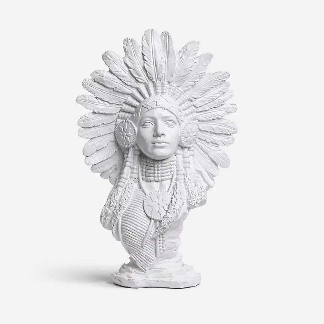 Sacred Tribal Face Sculpture | Ethnic Art Figurine - Image 3
