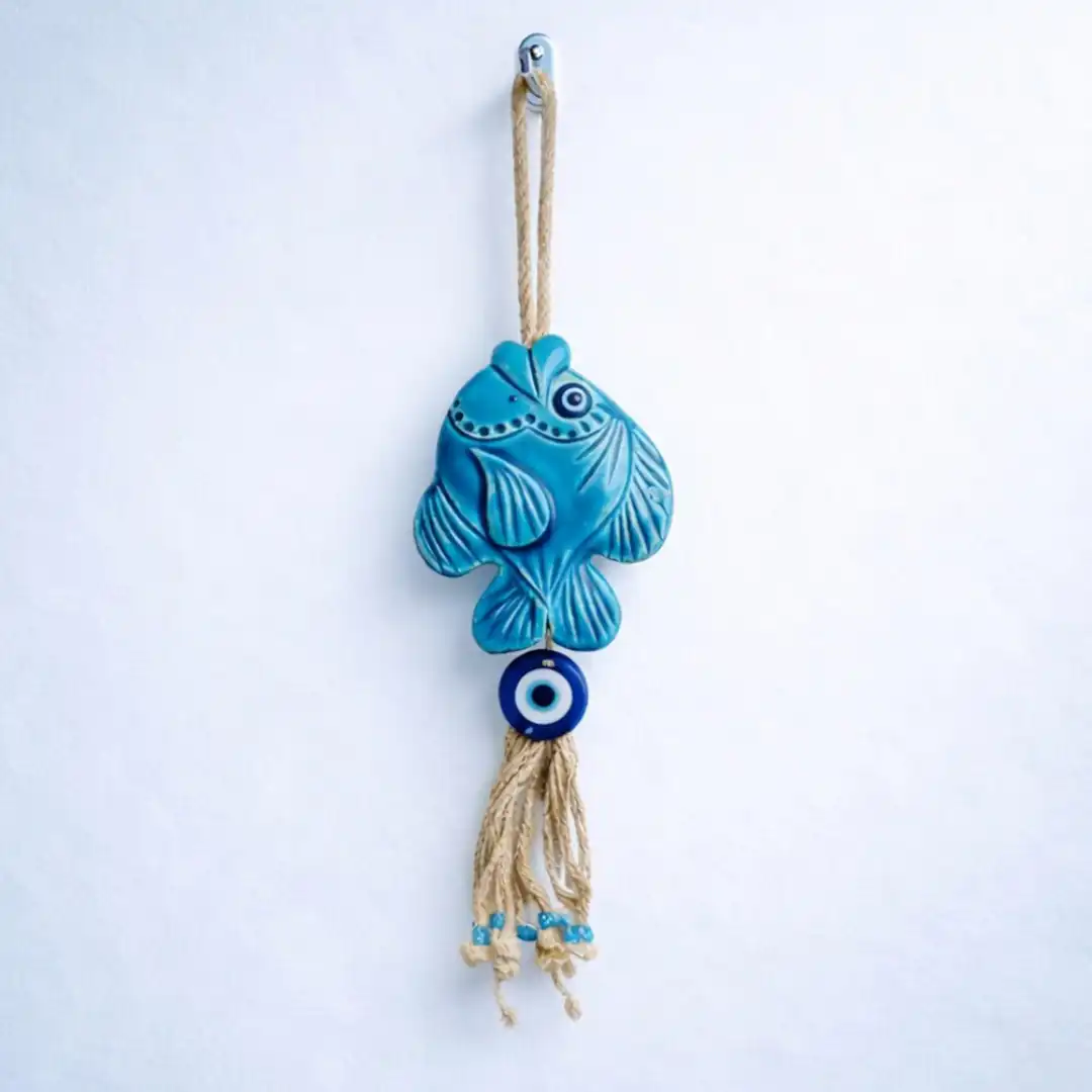 Aqua Evil Eye Fish Wall Art - Image 3