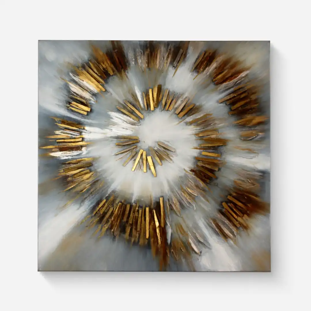 Auric Storm Wall Frame | Abstract Radiance Wall Art - Image 3
