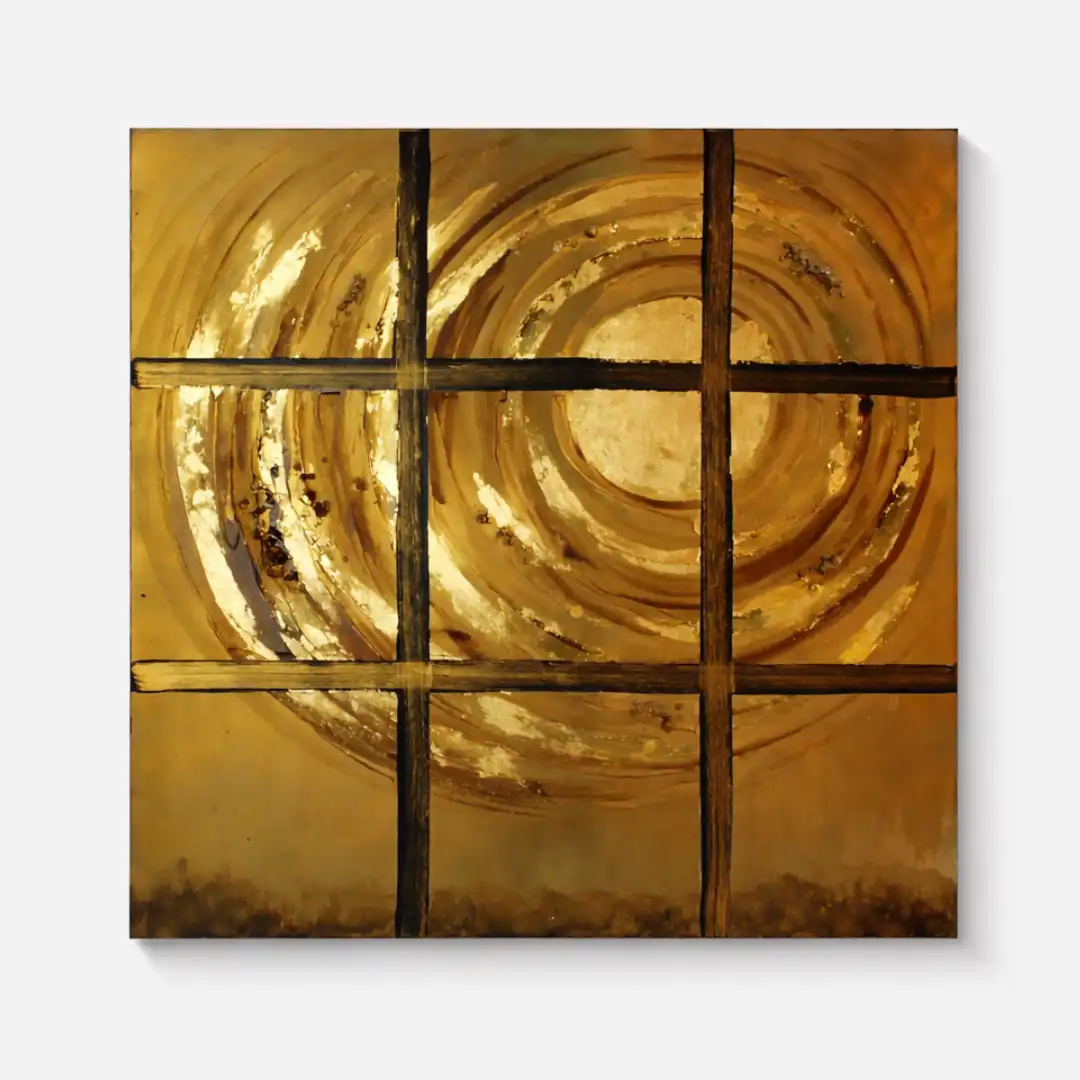 Whispering Sand Wall Frame | Abstract Gold Canvas Wall Art - Image 3