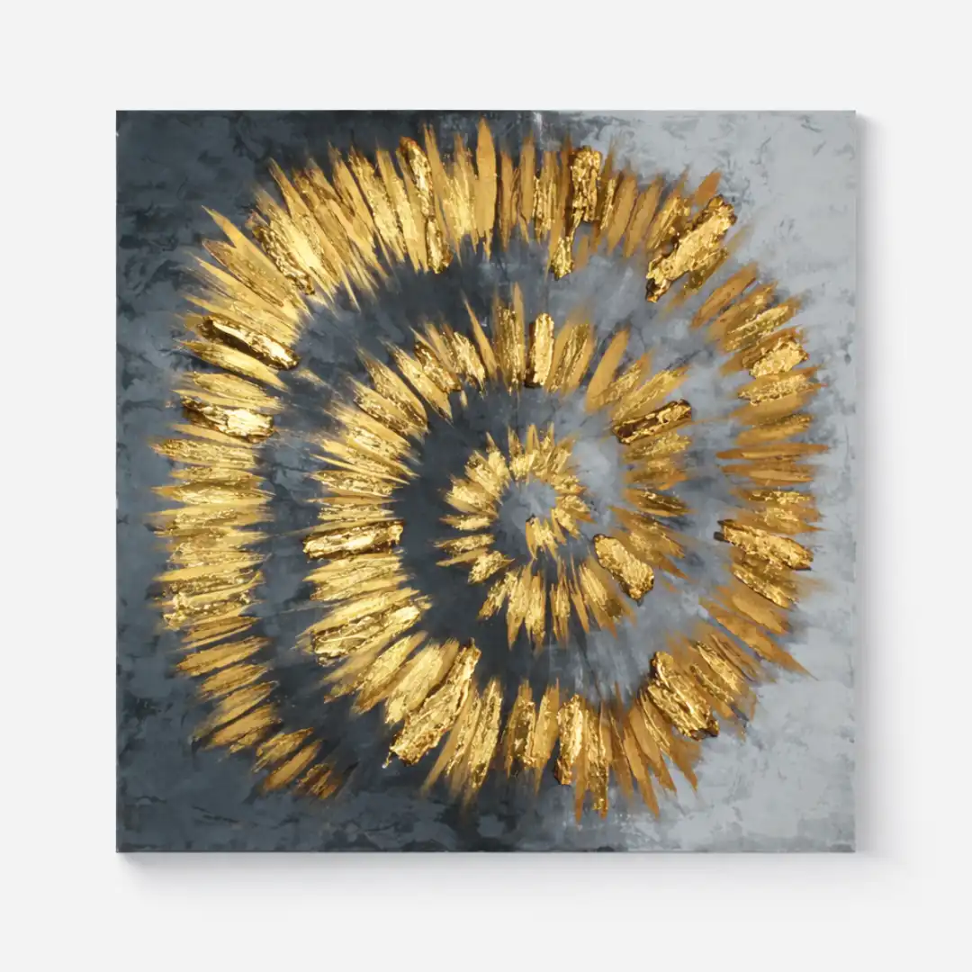 Helios Wall Frame | Abstract Gold Canvas Wall Art - Image 3