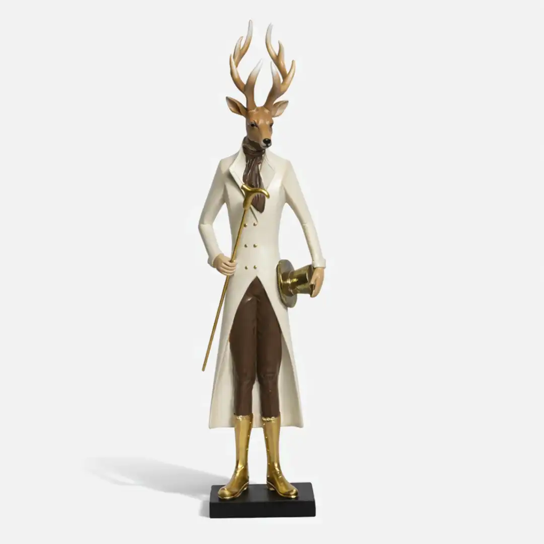 The Woodland Trumpeter | Artistic Deer Figurine Sculpture - Image 3