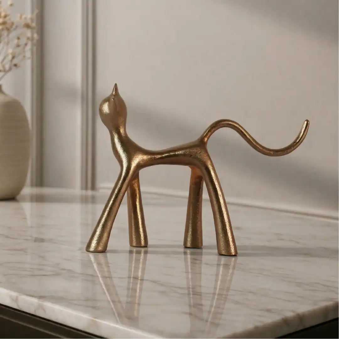 Rose Gold Azure Grace Cat Figurine - Image 3