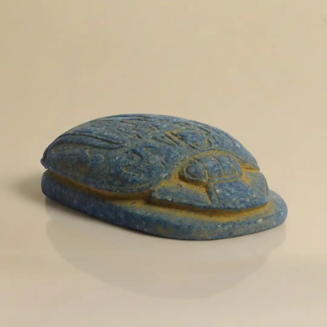 Blue Scrap Sacred Beetle Sculpture | Luxury Egyptian Symbolic Décor - Image 4