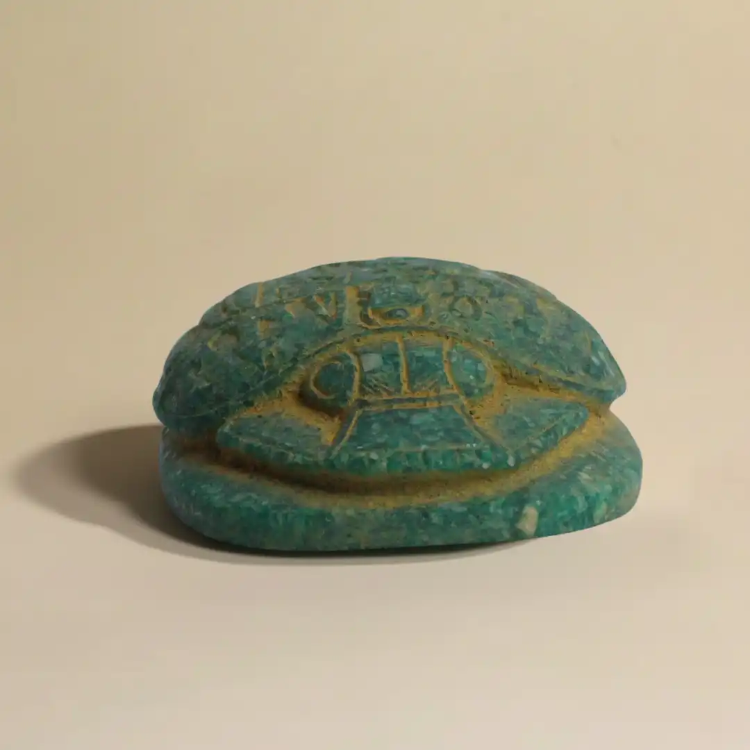 Green Scrap Sacred Beetle Sculpture | Luxury Egyptian Symbolic Décor - Image 4