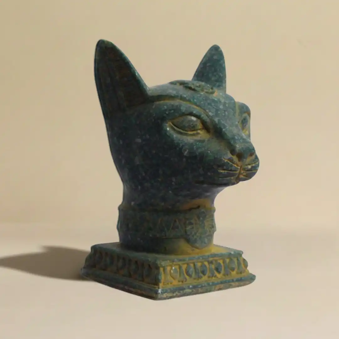 Bastet Egyptian Luxe Cat Sculpture | Luxury Stone Décor - Image 4