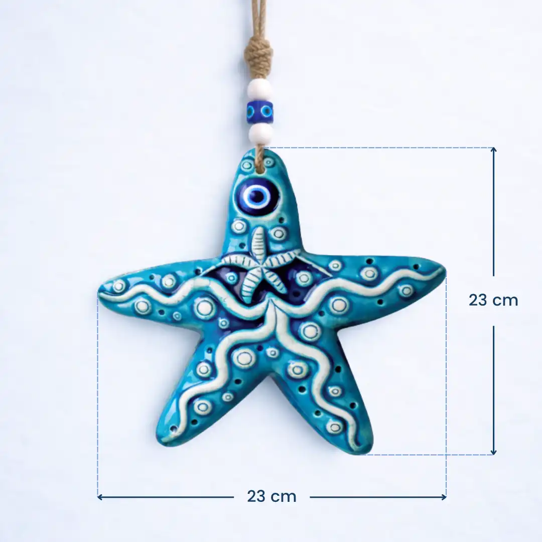 Blue Evil Eye Starfish Wall Art - Image 4