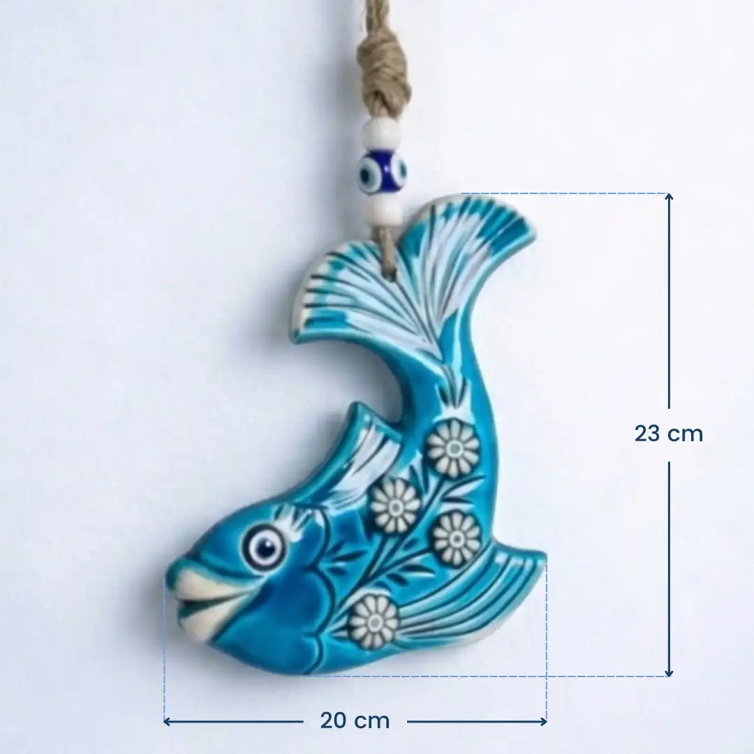 Floral Curve Evil Eye Fish Wall Art - Image 4