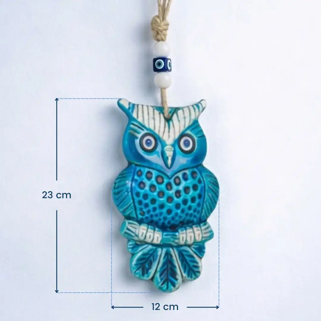 Blue Evil Eye Owl Wall Art - Image 4