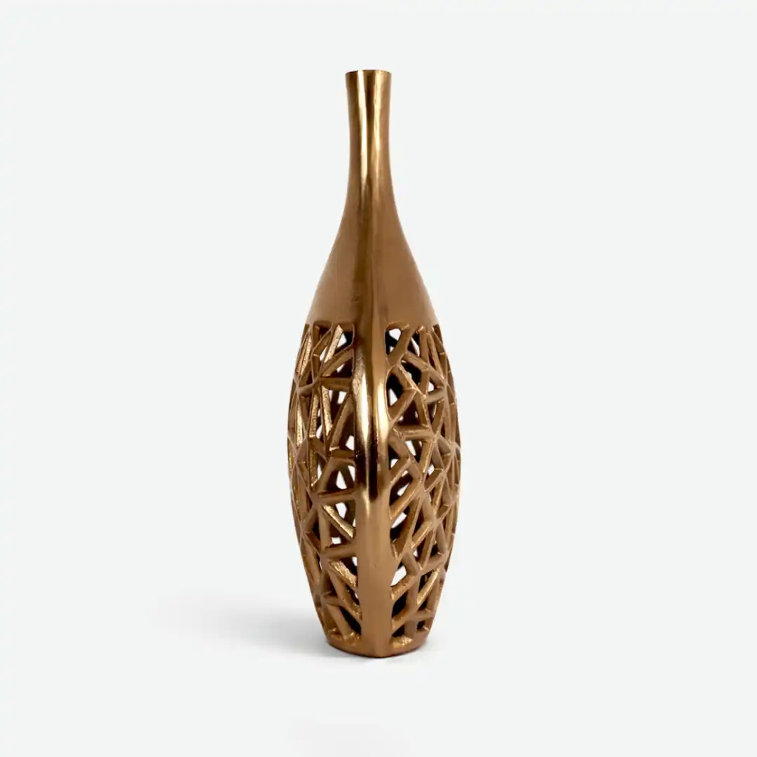 Imperial Pattern Vase | Geometric Metal Vase - Image 5